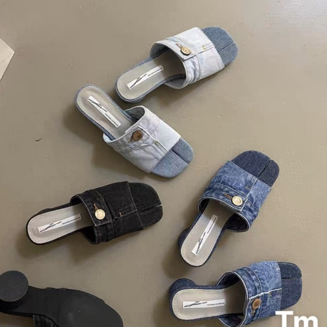 Guốc bò khuy cao 4 phân trendy