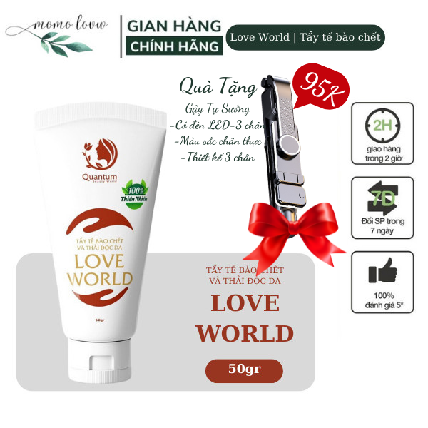 Gel tẩy tế bào chết love world phục hồi thải độc da giảm mụn và cấp ẩm cho da