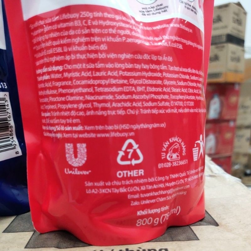Sữa tắm Lifebuoy túi 800g