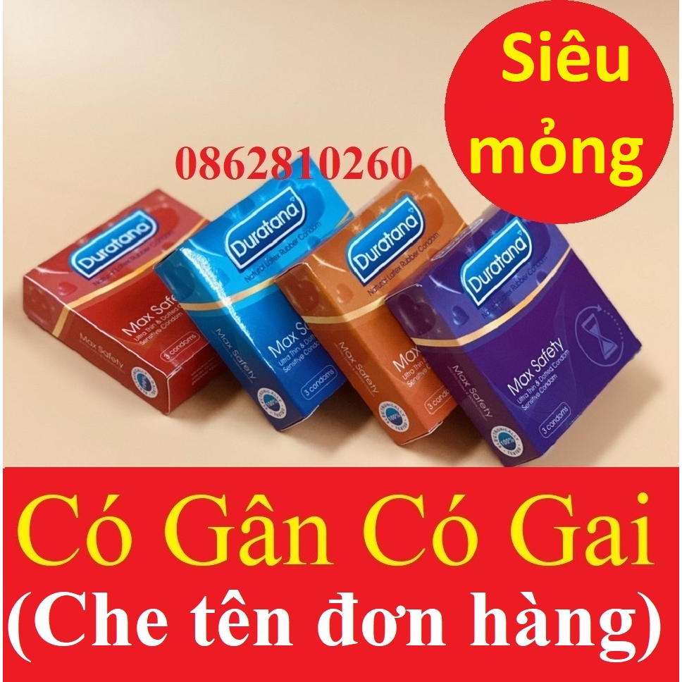 Bao cao su DURATANA Siêu mỏng - Có gân và gai [tân á]