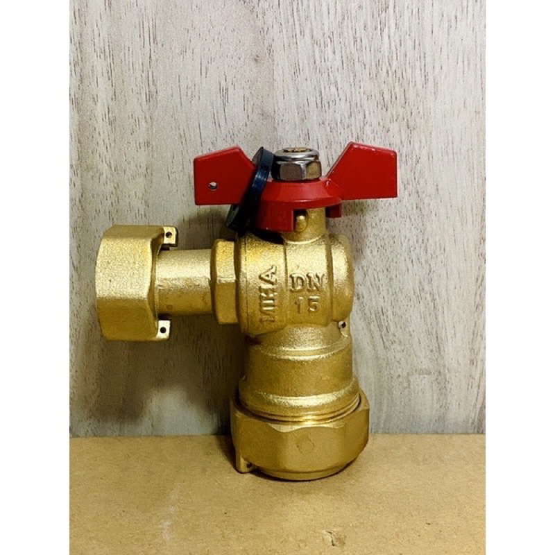 (Hàng chính hãng) Van góc, Van khóa góc đồng hồ nước máy Miha DN15 (25 x 1/2")