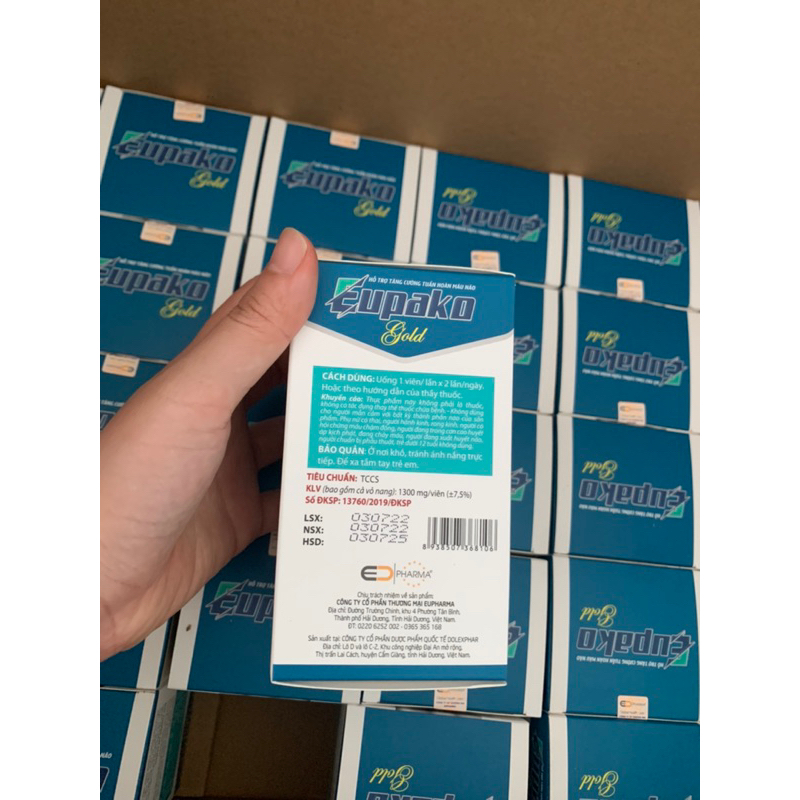 Viên uống bổ não EUPAKO Gold hộp 60 viên,tăng cường tuần hoàn máu não