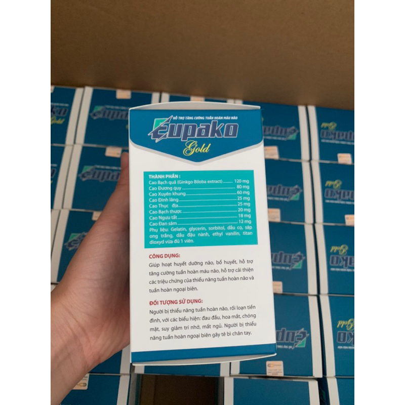 Viên uống bổ não EUPAKO Gold hộp 60 viên,tăng cường tuần hoàn máu não