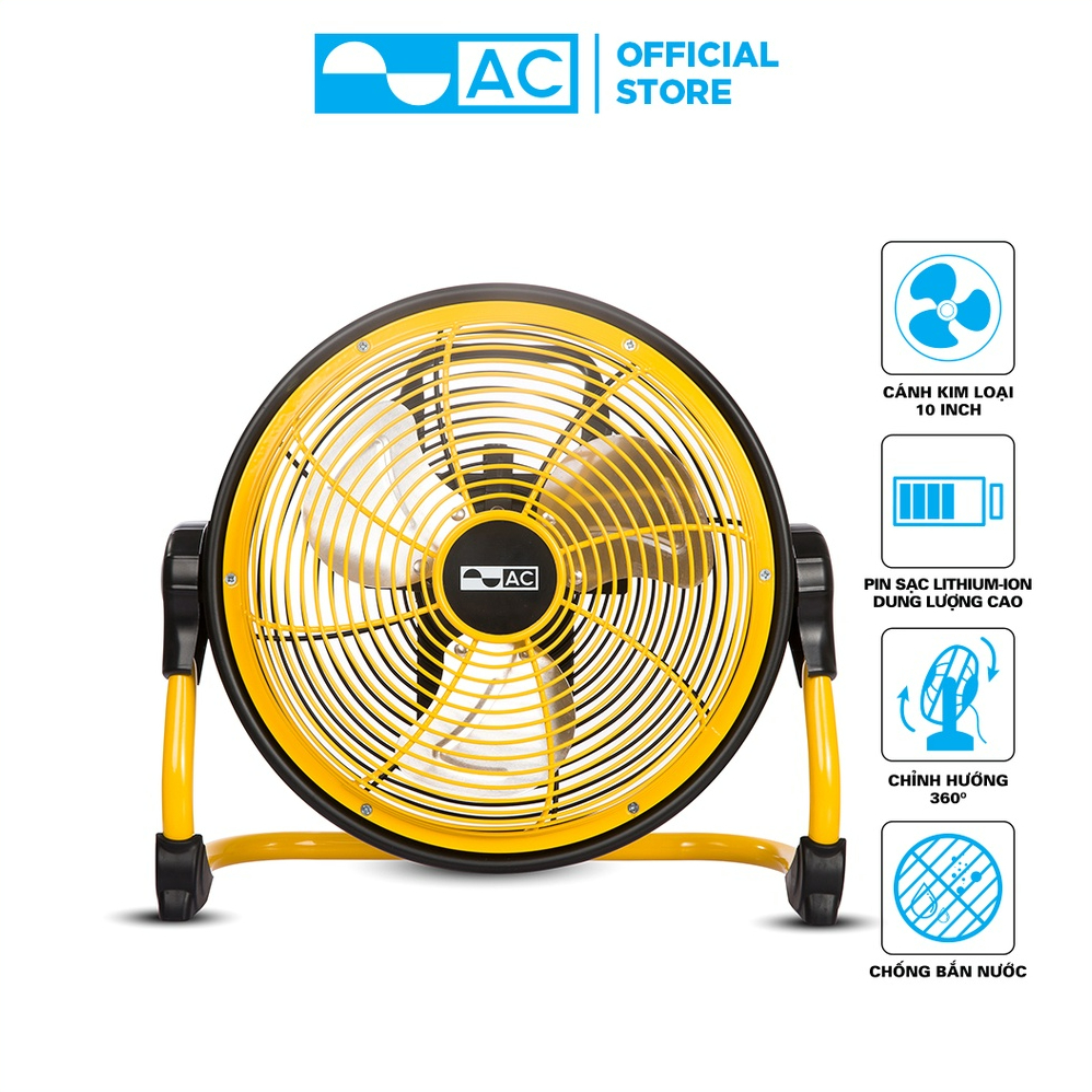 Quạt Sạc Đa Năng AC ARF01D113 10W, cánh 10 inch, pin Lithium-ion 7.500mAh, chống nước IPX4, BH 1 đổi 1 6 tháng