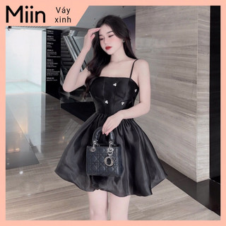 Váy 2 dây tapta đính 3 đá phối chân tơ kính