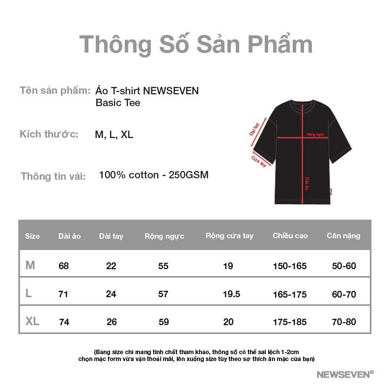 COMBO 2 Áo Thun Trơn NEWSEVEN VOTRI Basic Tee AT185 - CB.187