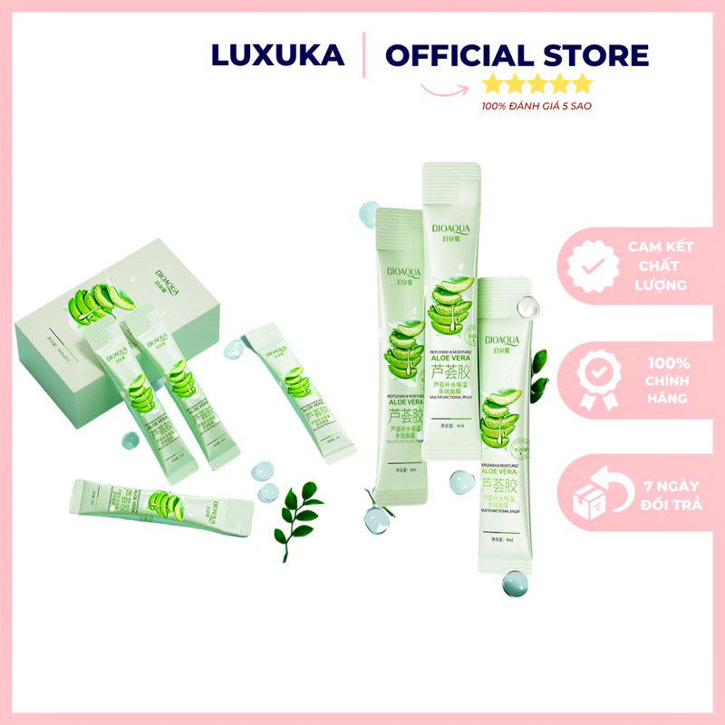 Mặt Nạ Cấp Ẩm Bioaqua Mặt Nạ Lô Hội Aloe Vera Dưỡng Ẩm Da Sáng Da Luxuka MNB08 (4ml)