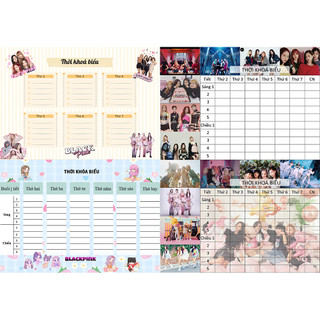 combo 2 tờ Thời Khoá Biểu blink TKB2 size A5 idol kpop
