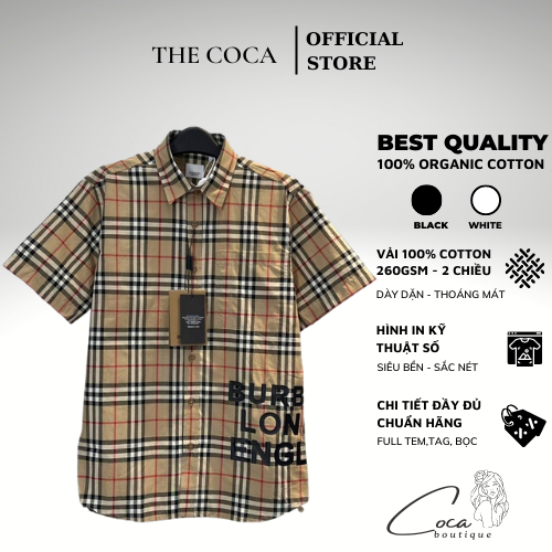ÁO SƠ MI BURBERRY UNISEX V2 , ÁO SƠ MI BBR LONDON SỌC KẺ VÀNG NAM NỮ UNISEX The.Coca