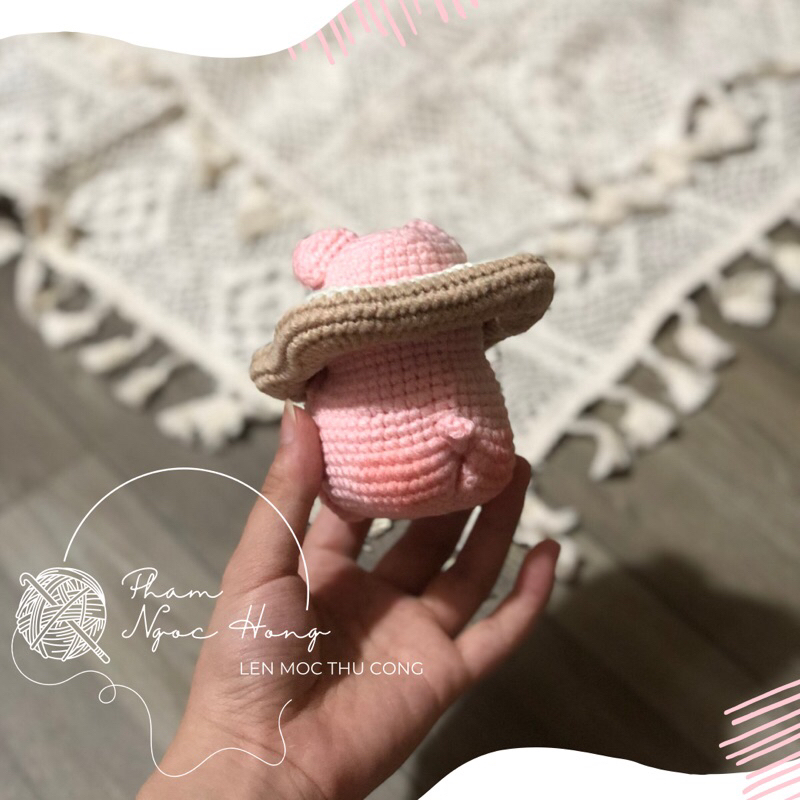 Lợn bánh mì, lợn nhồi bông, lợn len, len móc thủ công