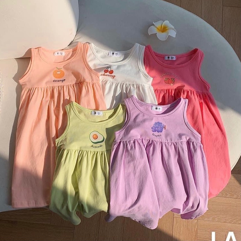Váy cotton 3 lỗ dáng xuông mát mẻ cho bé yêu