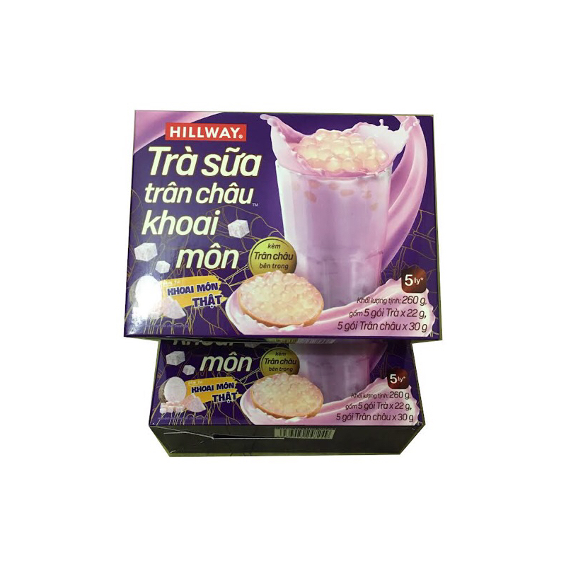 Combo 2 Hộp Trà Sữa Trân Châu Hillway Khoai Môn 5 cốc