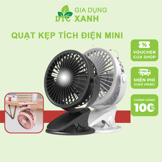 Quạt Mini | Quạt kẹp bàn Tích Điện Pin Dung Lượng Lớn, Quạt mini kẹp bàn, Quạt kẹp bàn xoay 360 độ Pin