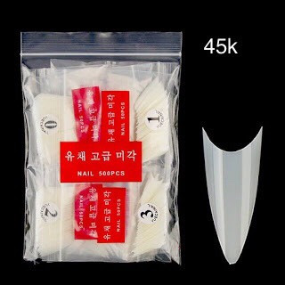 Móng tip nhọn phom ngắn, móng nối nhọn bịch đủ số 500 móng