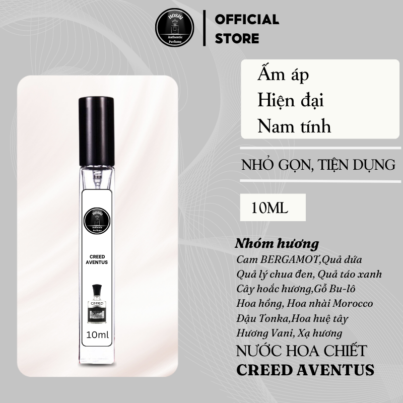 Nước Hoa Nam Creed Aventus EDP 10ml hương trái cây Chypre tinh dầu nước hoa nam mạnh mẽ sang trọng