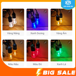 Combo 10 bóng led edison s14 7 màu. đèn trang trí, đèn led trang trí