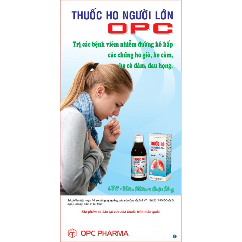 Siro ho người lớn OPC giảm ho cảm, đ.auhọng (Chai 90ml)
