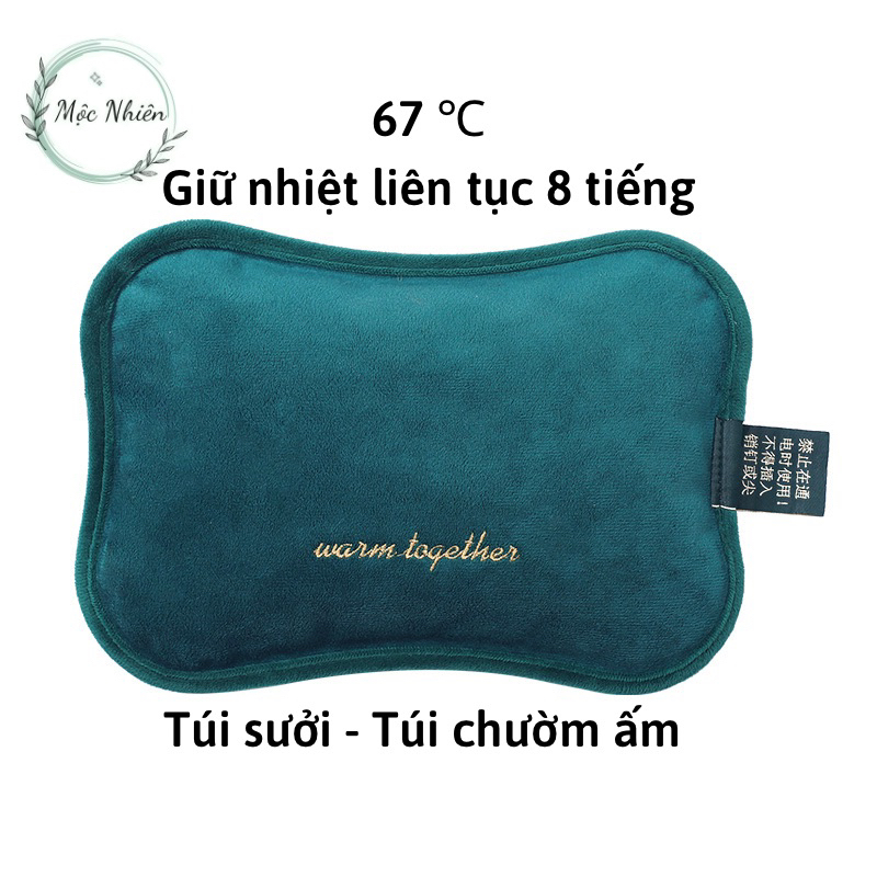 Túi sưởi ấm/ Túi chườm bụng sạc điện chống cháy cao cấp HZ 008 chất liệu nhung bền đẹp