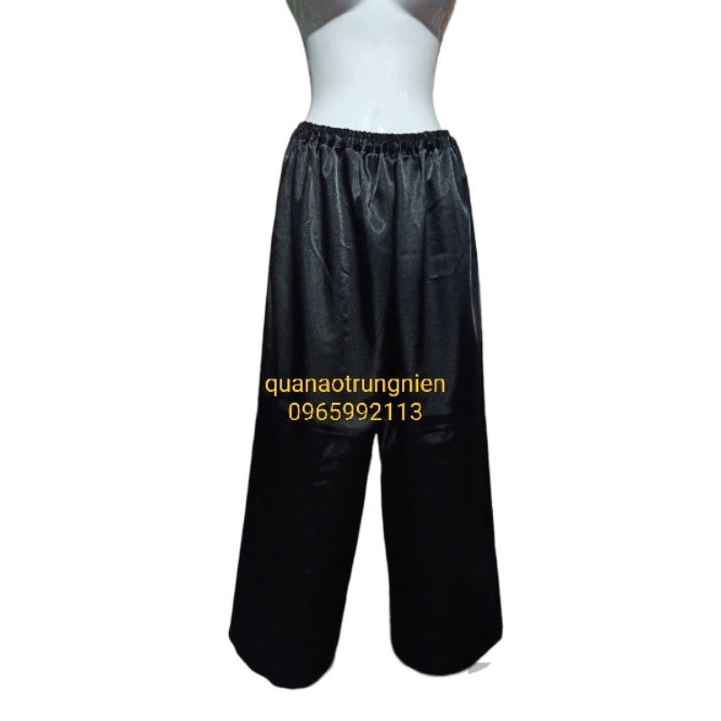 Bộ áo bà ba vải đũi hoa quần lụa đen cho bà già