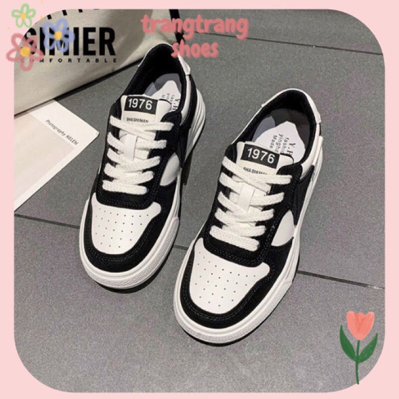 Giày bata sneaker nữ phối màu basic đế cao hot trend 2023 năng động G48 - trangtrangshoes