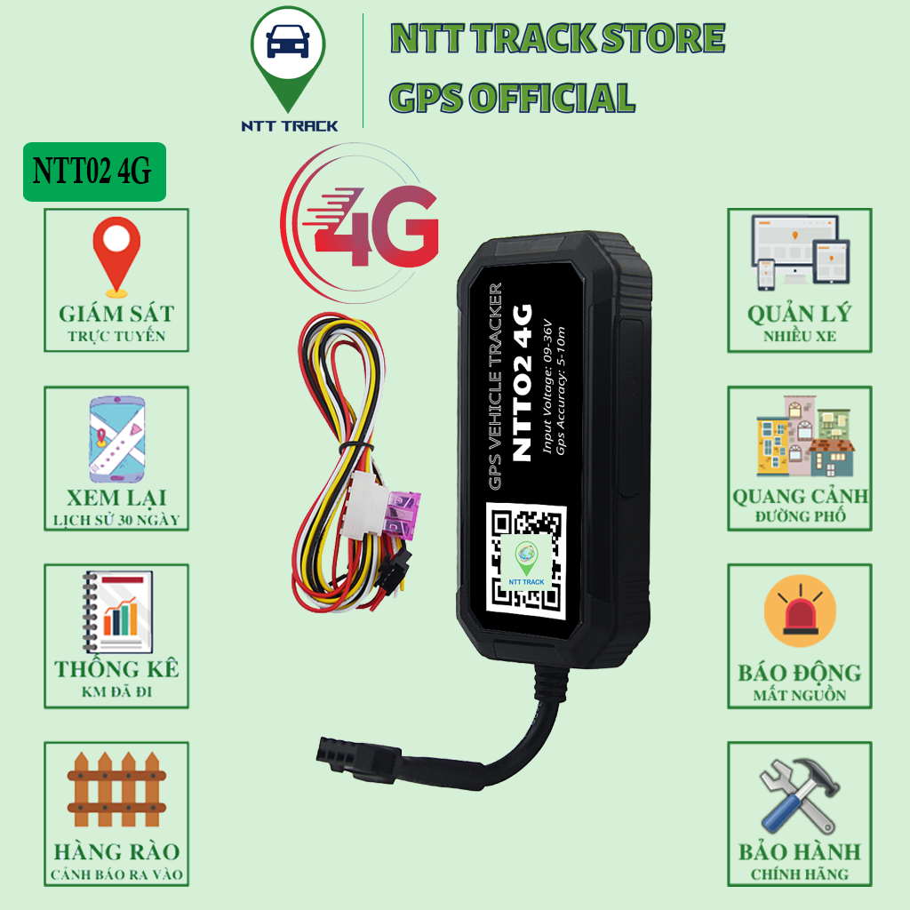 Định vị xe máy ô tô gps giám sát vị trí model NTT02 (4G)
