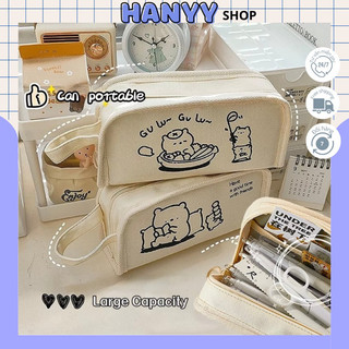 Túi đựng bút THỎ BE, hộp bút, túi bút canvas dễ thương