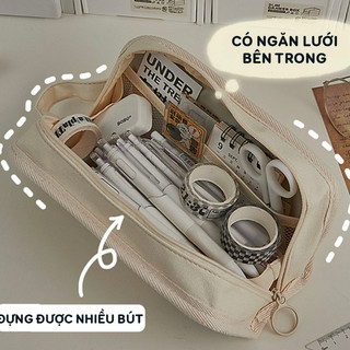 Túi đựng bút, Túi bút Study Hard màu basic trơn