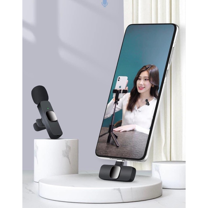 Bộ Micro Thu Âm Không Dây K9 (1 Mic, 2 Mic) Khử Tiếng Ồn Để Livestream Ghi Âm Quay Video Cổng iPhone và Type C (JA SHOP)