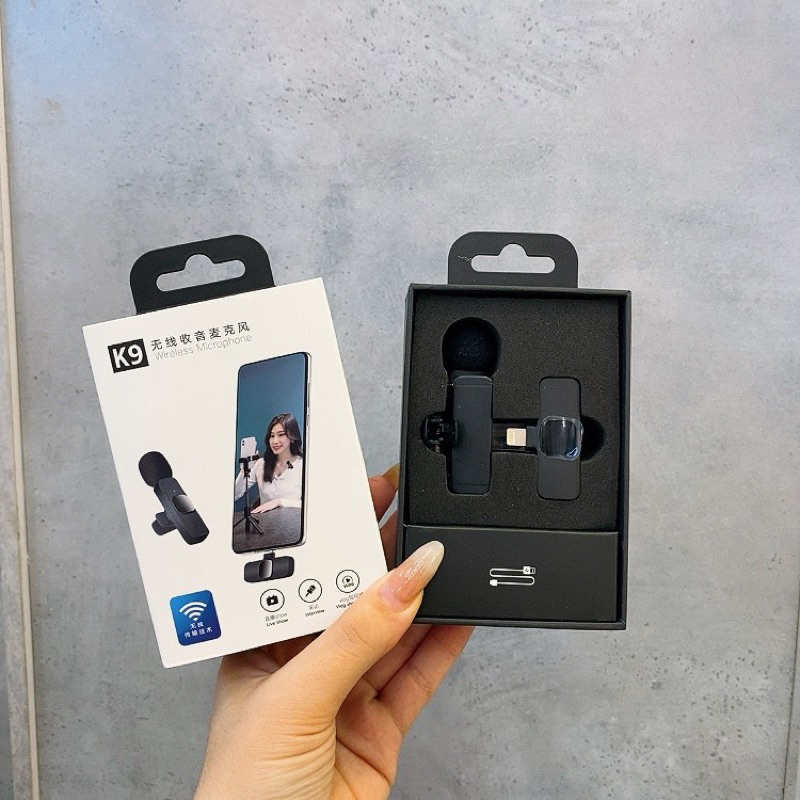 Bộ Micro Thu Âm Không Dây K9 (1 Mic, 2 Mic) Khử Tiếng Ồn Để Livestream Ghi Âm Quay Video Cổng iPhone và Type C (JA SHOP) | BigBuy360 - bigbuy360.vn