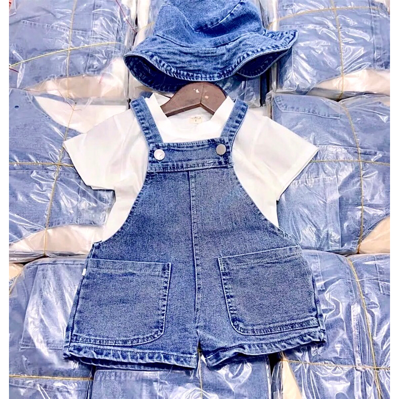 Set Yếm Bò Kèm Mũ ( 3 Chi Tiết ) Cho Bé Gái Siêu Cute