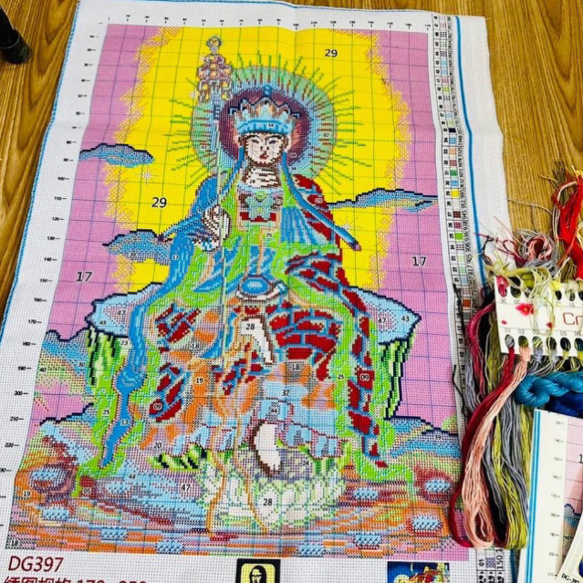 Tranh Thêu Địa Tạng Bồ Tát DG397 Chưa Thêu