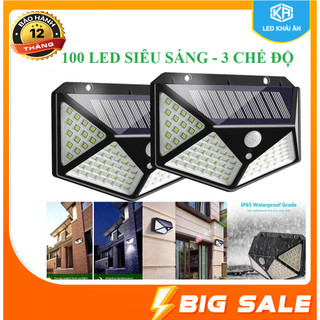 Đèn Led Năng Lượng Mặt Trời 100 Led Cảm ứng chuyển động