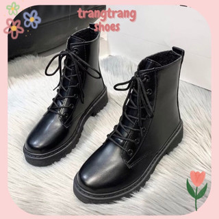 Giày bốt nữ Hàn Quốc cổ lửng phong cách ulzzang có dây cá tính Hàn quốc G36 - trangtrangshoes