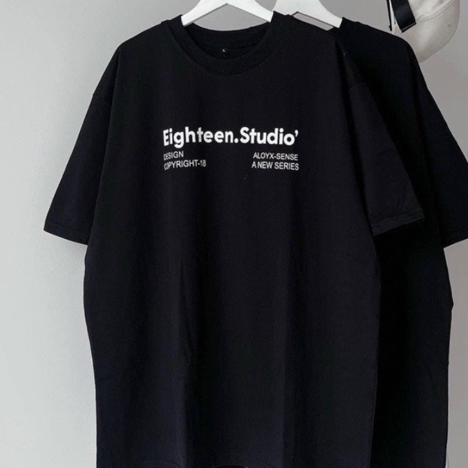 Áo phông eighteen studio chất cotton su form rộng túi zip