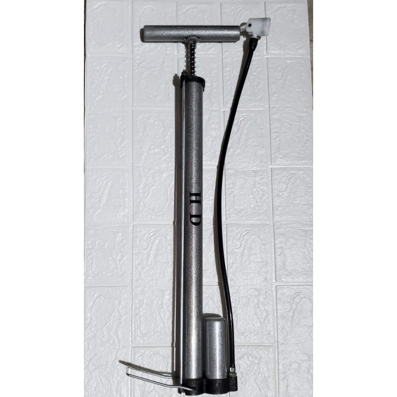 Bơm Tay Xe Đạp  -  Xe Máy Có Bình Hơi Trợ Lực Xám - Hàng Tốt Loại 1 Thân Thép - Siêu Bền