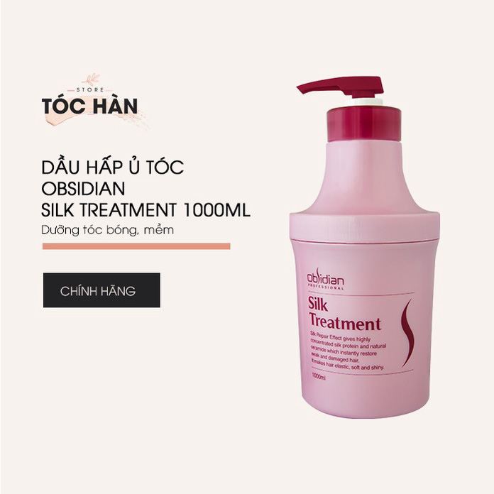 Dầu hấp ủ tóc Obsidian Silk Treatment Hàn Quốc nhập khẩu Hàn Quốc phục hồi tóc hư tổn tóc khô xơ 1000ml