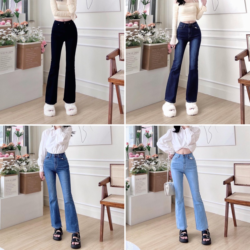 Quần loe dáng dài lưng cao 96-100cm
