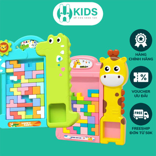 Bảng đồ chơi xếp hình khối xây dựng thông minh X KIDS hình khủng long, hươu cao cổ giúp bé rèn luyện tư duy sáng tạo