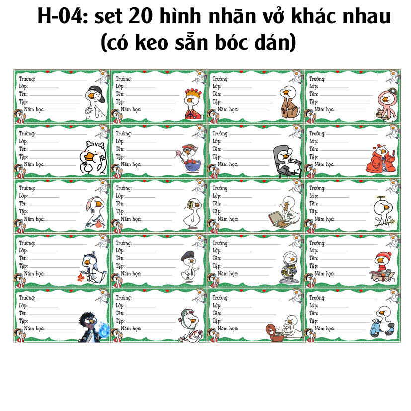 Nhãn vở Meme hình con vịt - Nhãn dán Meme hình con vịt