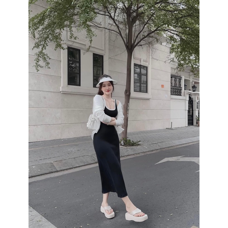 Set Váy Body 2Dây Bản To Phối Viền
