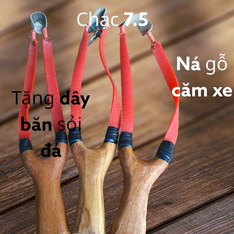 Ná gỗ hương thủ công việt nam + tặng dây có sẵn bắn sỏi đá dày 2.5mm
