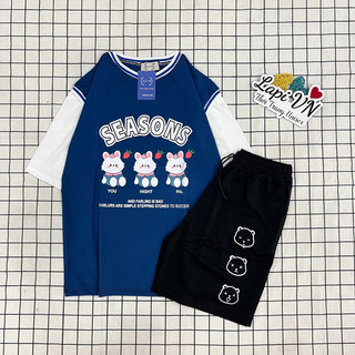 Set Đồ Bộ Cartoon 3D vải thun cotton co dãn 4 chiều, freesize <70kg