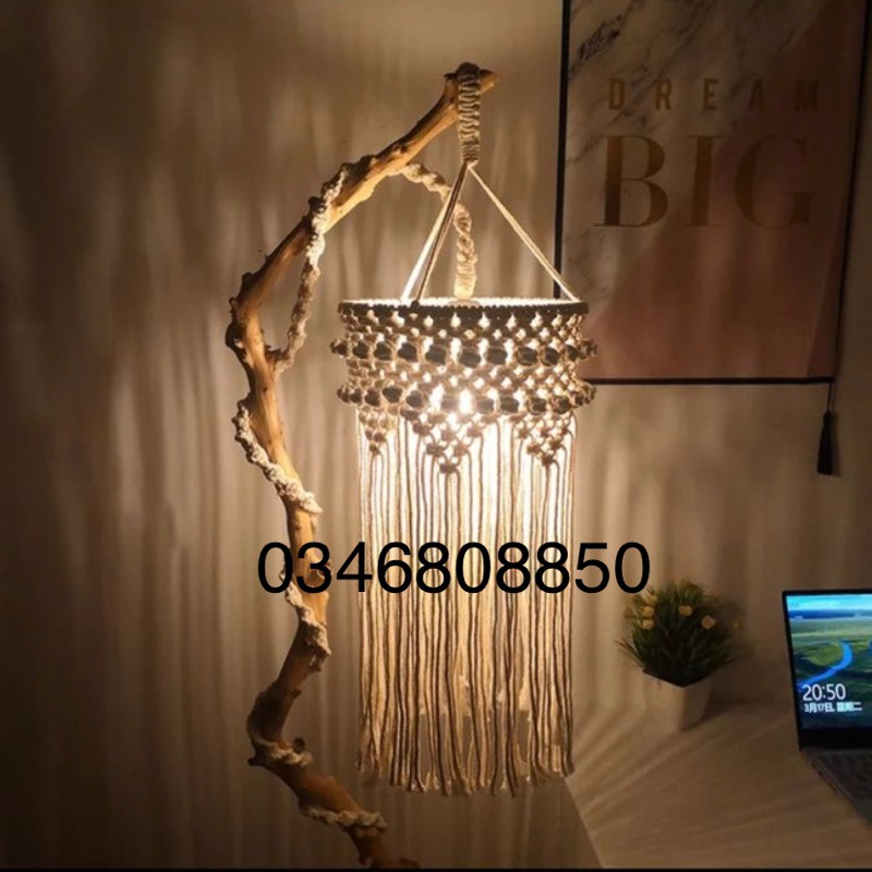 Chao đèn thả macrame