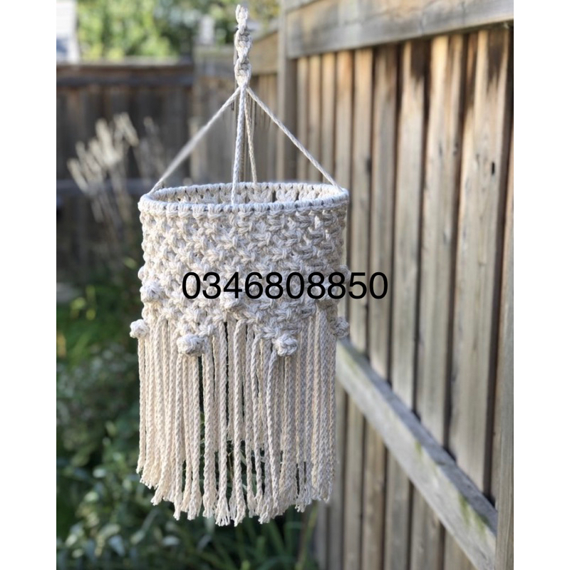 Chao đèn thả macrame