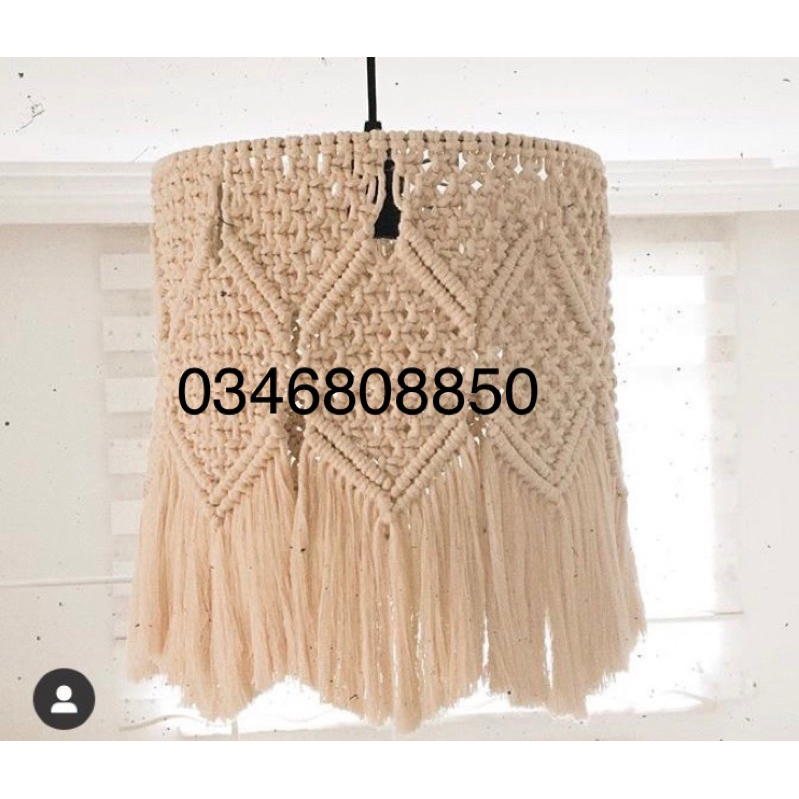 Chao đèn thả macrame