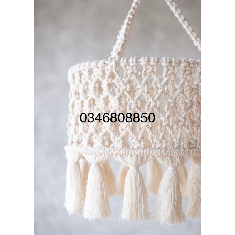 Chao đèn thả macrame