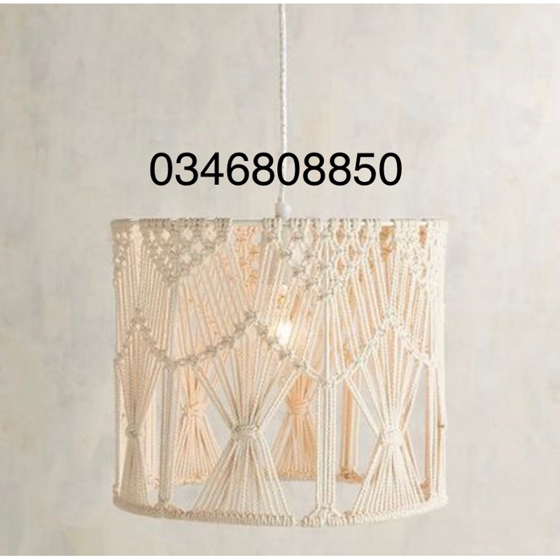 Chao đèn thả macrame