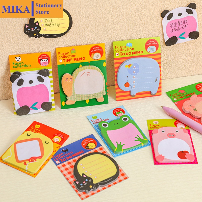 Giấy note hình động vật dễ thương MIKA, giấy ghi chú 20 tờ 8*6cm GNO5