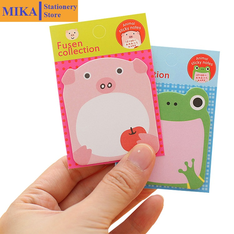 Giấy note hình động vật dễ thương MIKA, giấy ghi chú 20 tờ 8*6cm GNO5