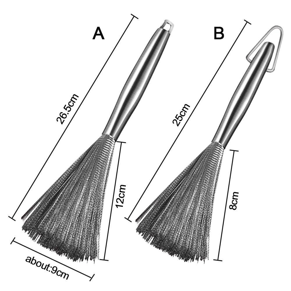 Chổi cọ nồi cọ chảo.inox 304 Bàn Chải Chà Nồi Đánh Bóng Loại Bỏ Rỉ Sét Tiện Dụng có cán cầm không rỉ sét